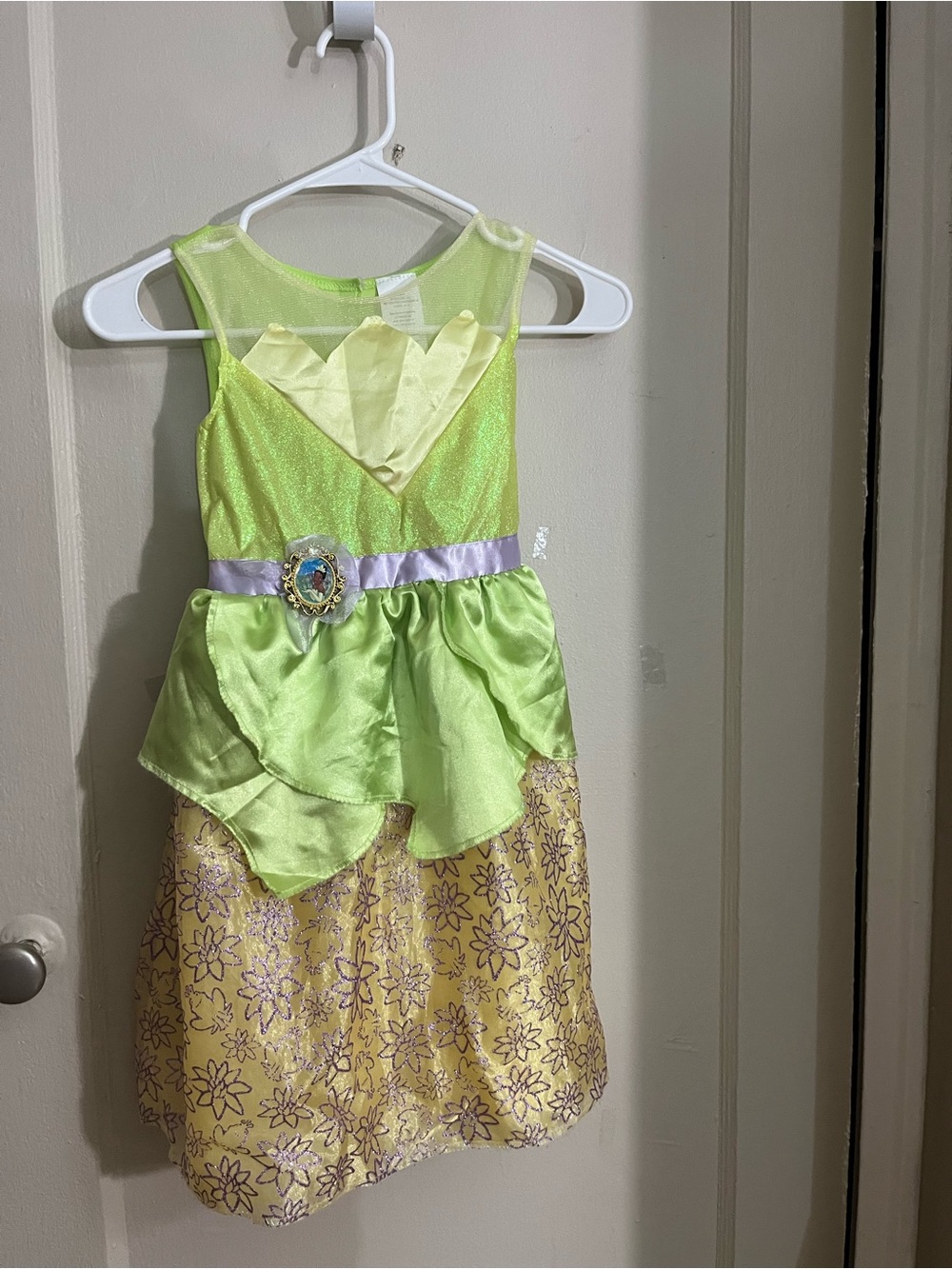 Disney Green and Yellow Princess Dress with Jewel Belt